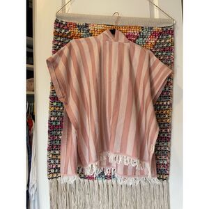 Kids Pink Striped Poncho - Brand